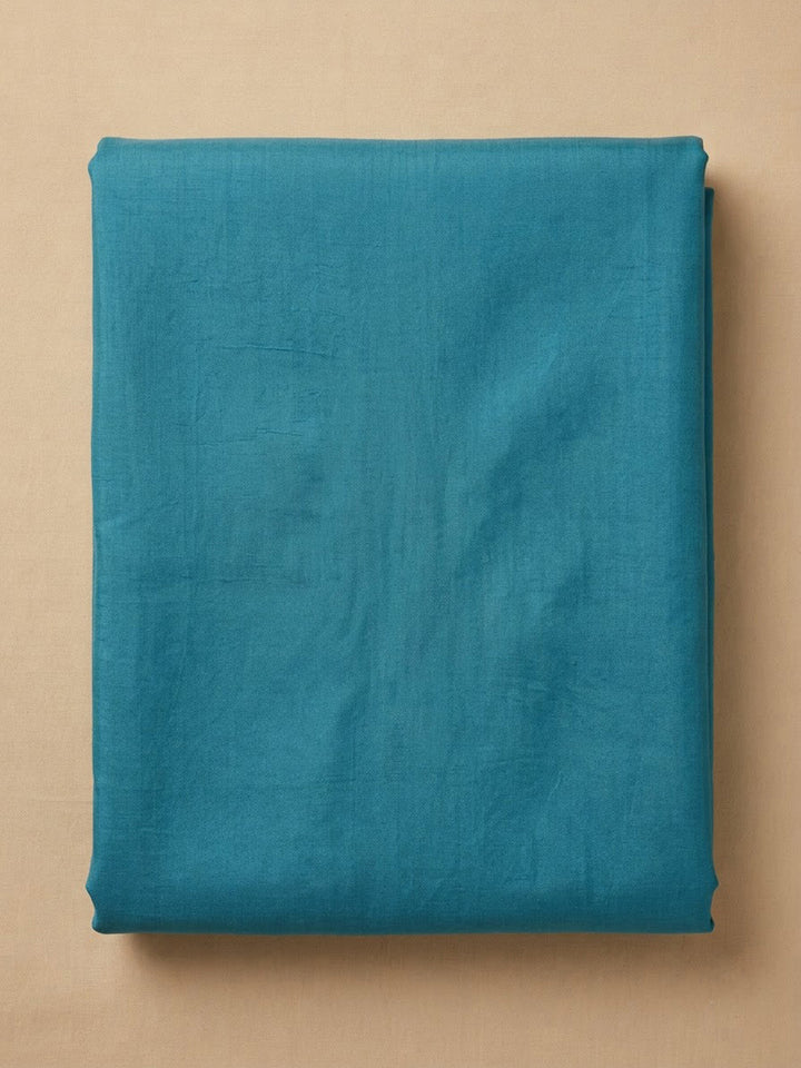 Blue Cotton Blend Printed Unstitched Dress Material