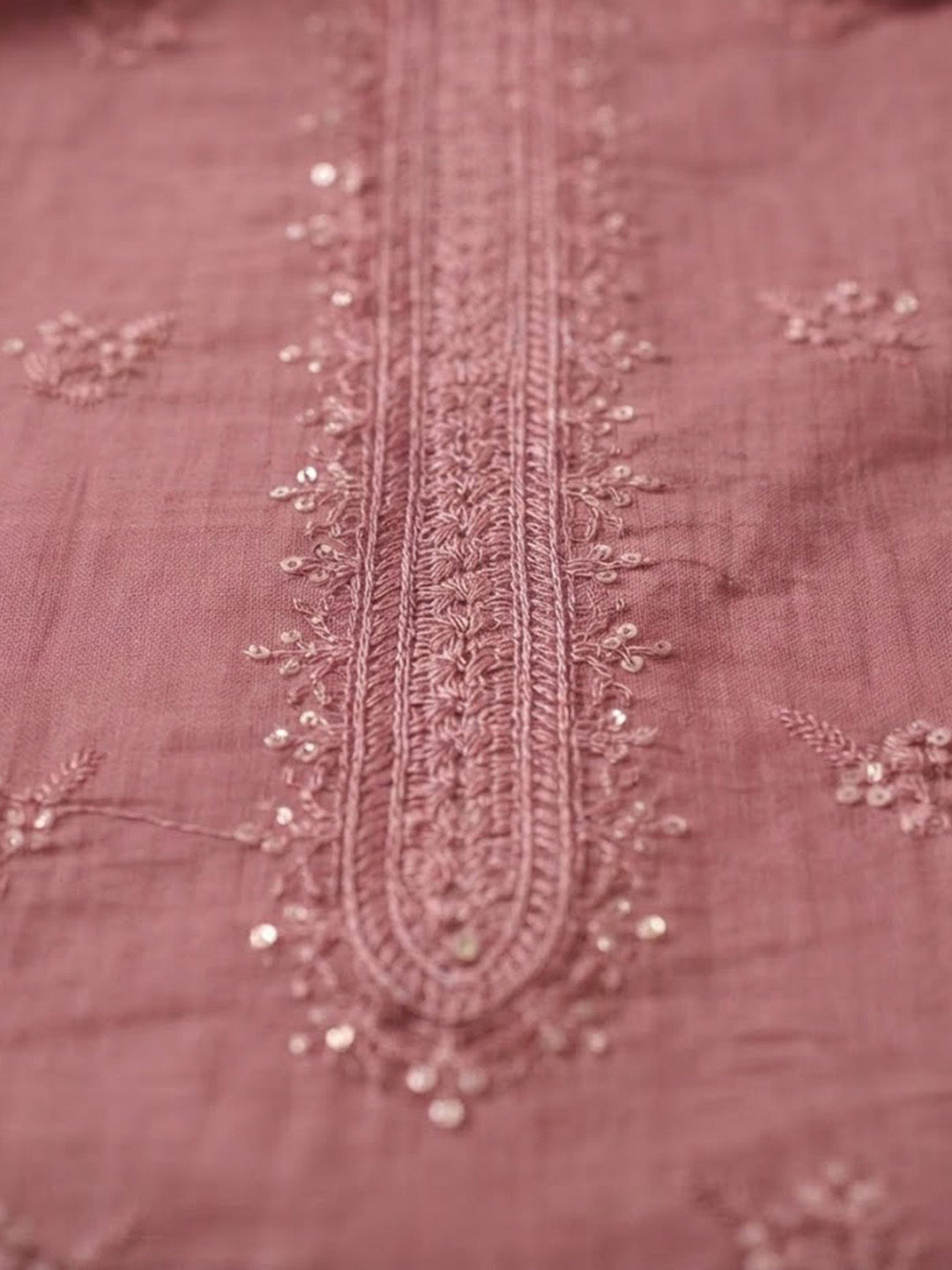 Onion-Pink Cotton Blend Printed Unstitched Dress Material