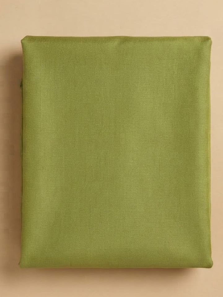 Pista-Green Cotton Blend Printed Unstitched Dress Material