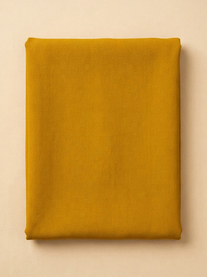 Mustard Cotton Blend Embroidered Unstitched Dress Material