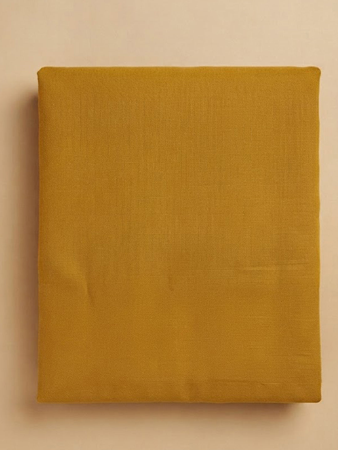 Mustard Cotton Blend Printed Unstitched Dress Material
