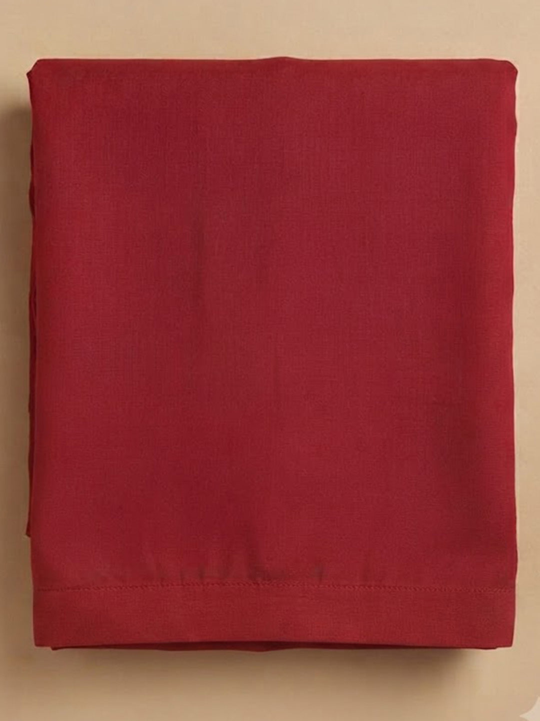 Red Cotton Blend Printed Unstitched Dress Material