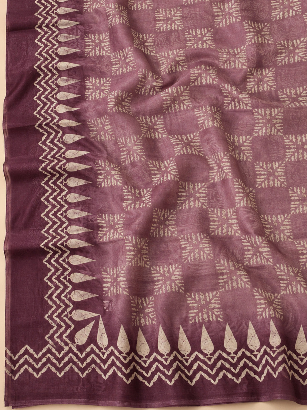 Purple Chanderi Embroidered Unstitched Dress Material