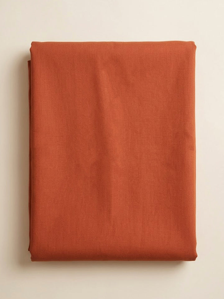 Rust Chanderi Embroidered Unstitched Dress Material