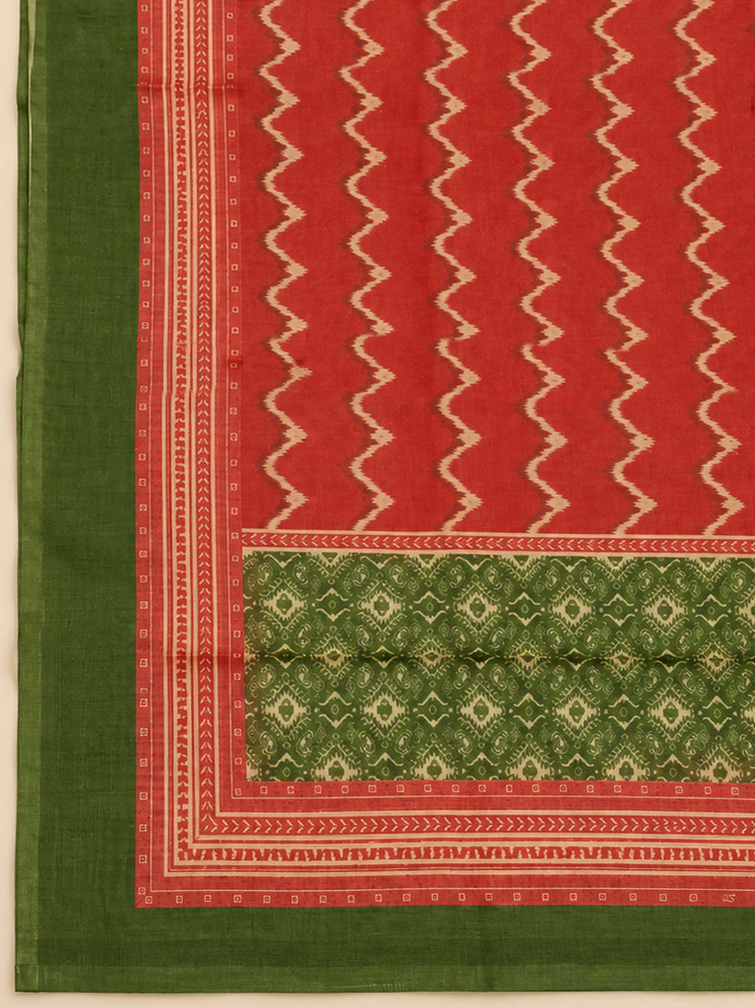 Mehndi Chanderi Printed Unstitched Dress Material