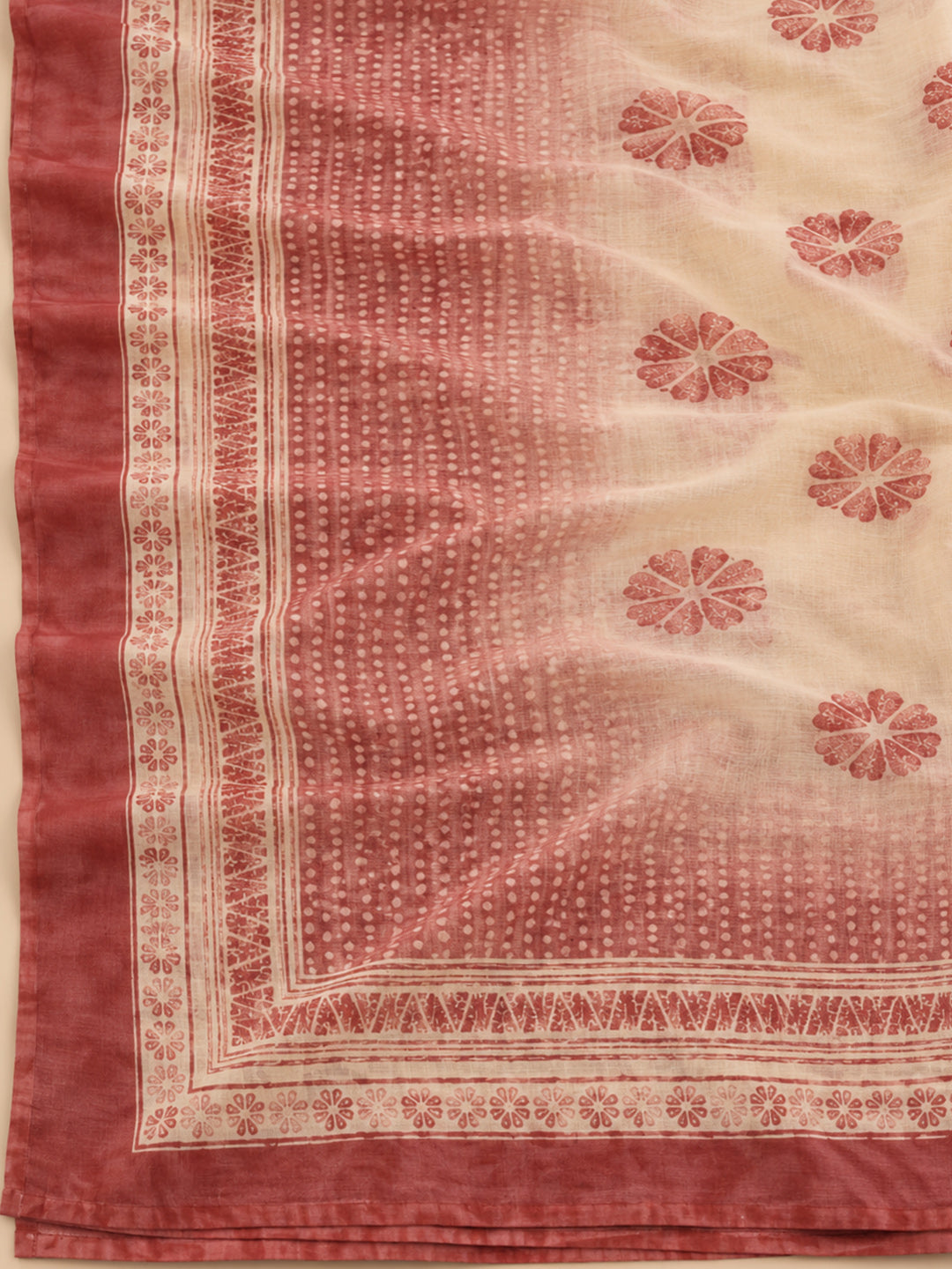 Onion Pink Chanderi Embroidered Unstitched Dress Material