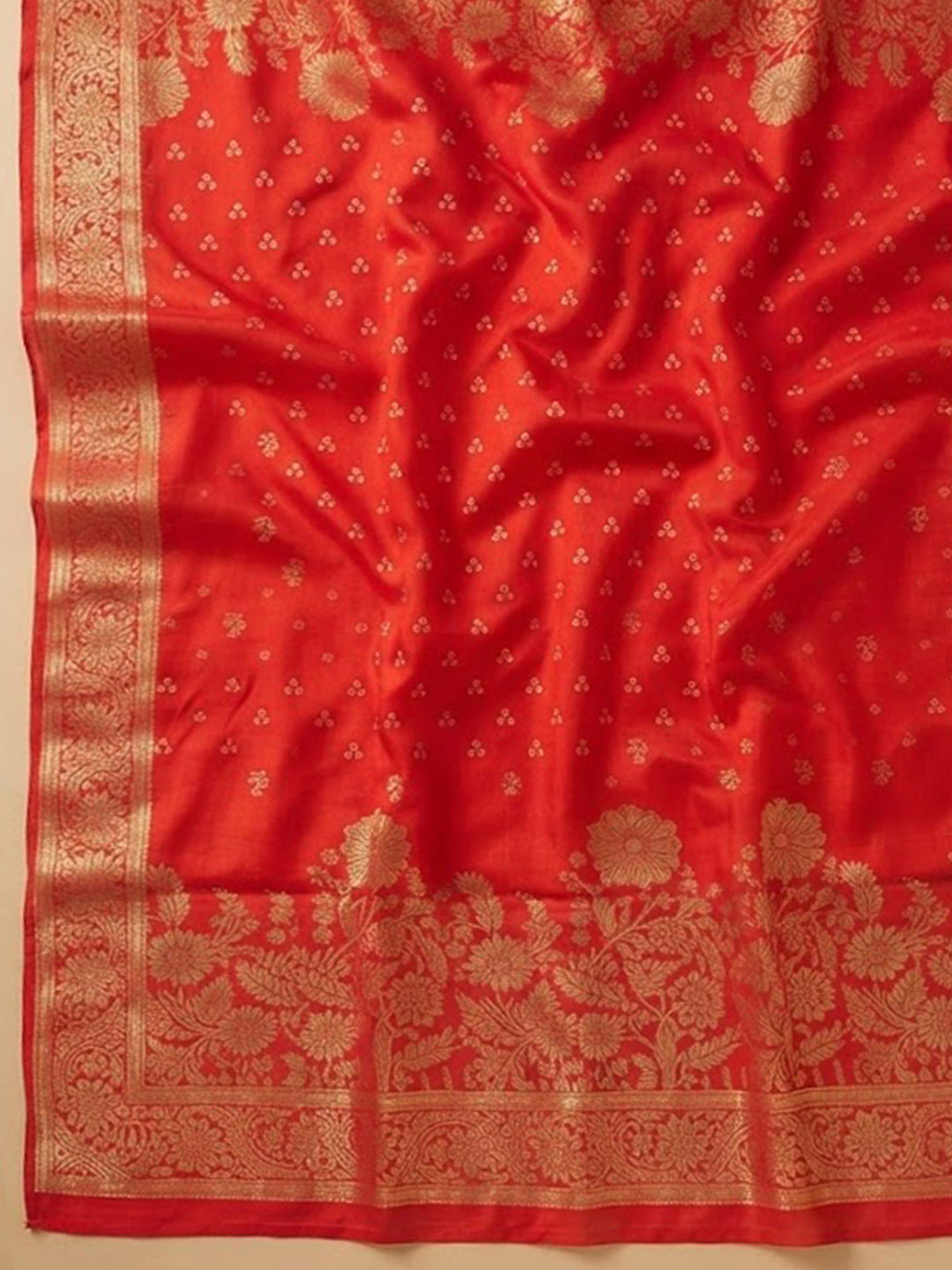 Rust Cotton Blend Embroidered Unstitched Dress Material