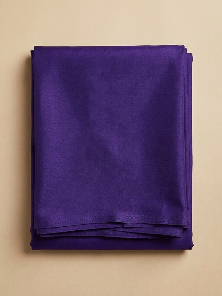 Purple Cotton Blend Embroidered Unstitched Dress Material