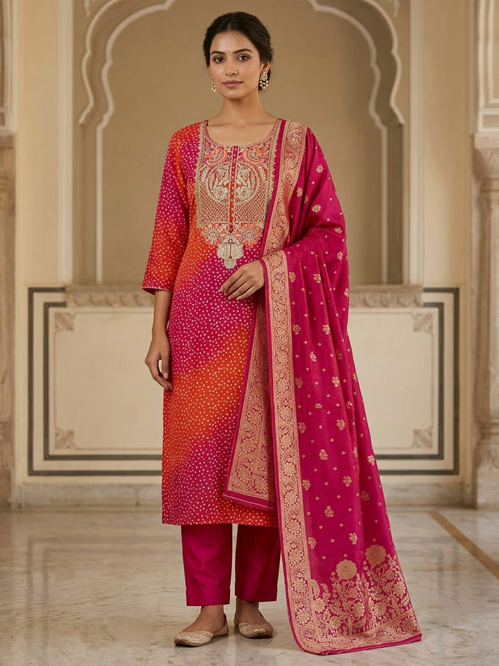 Rani Cotton Blend Embroidered Unstitched Dress Material