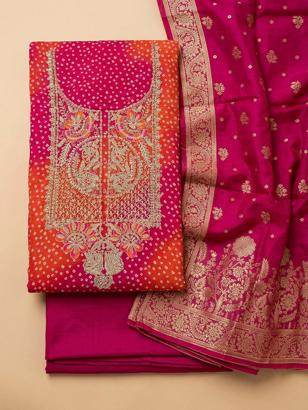 Rani Cotton Blend Embroidered Unstitched Dress Material