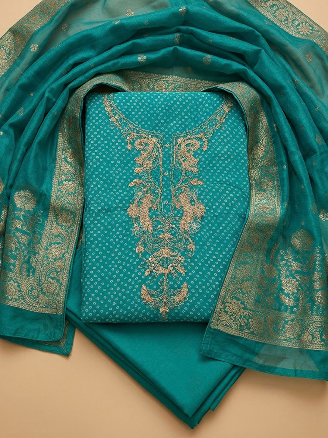Firozee Cotton Blend Embroidered Unstitched Dress Material