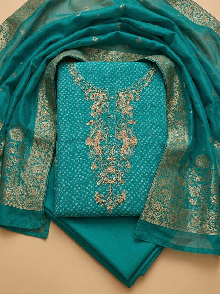 Firozee Cotton Blend Embroidered Unstitched Dress Material