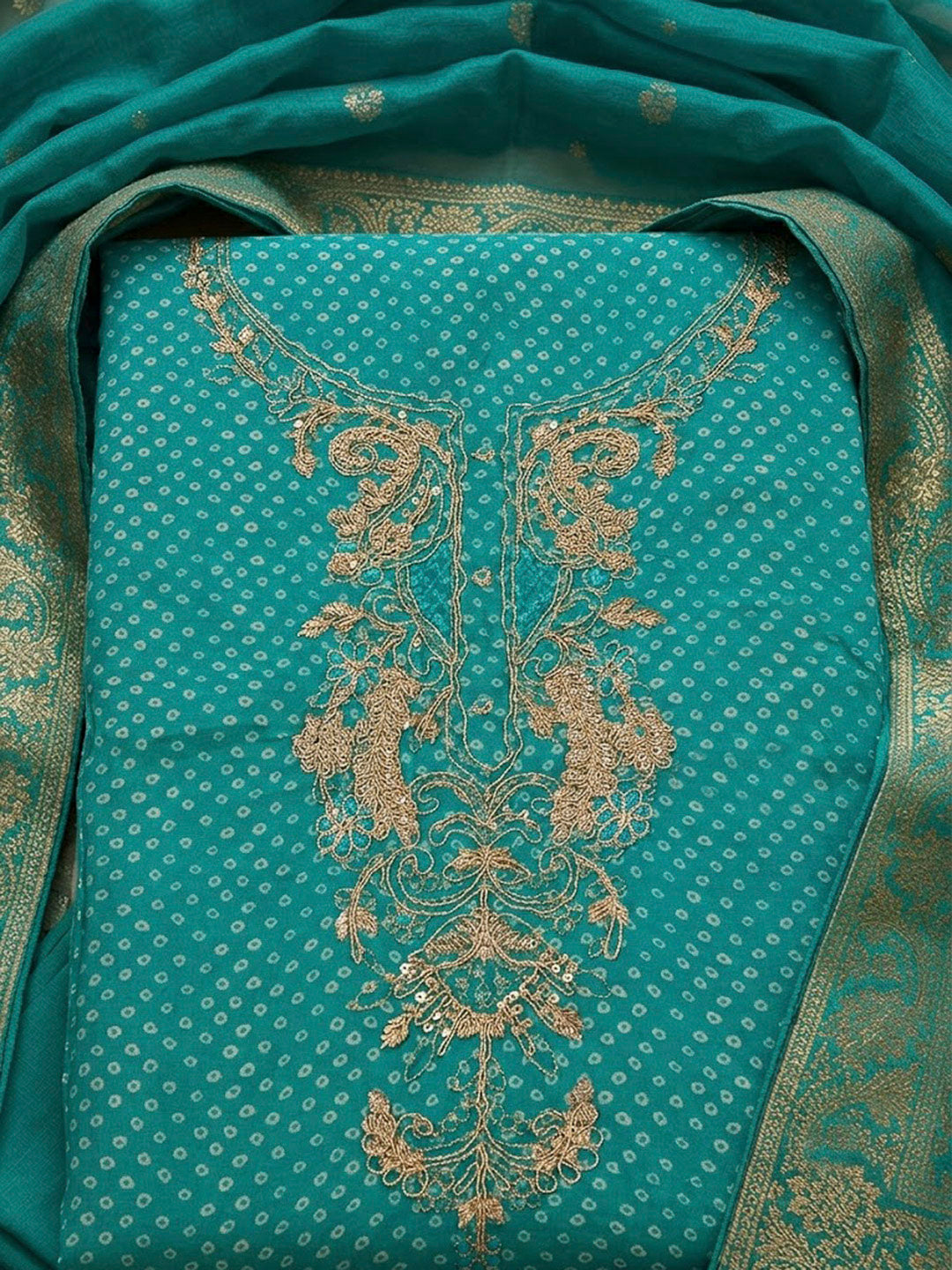 Firozee Cotton Blend Embroidered Unstitched Dress Material