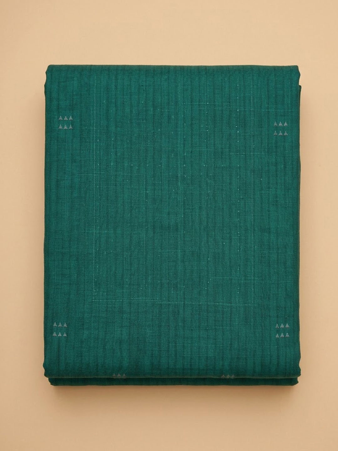 Green Chanderi Embroidered Unstitched Dress Material