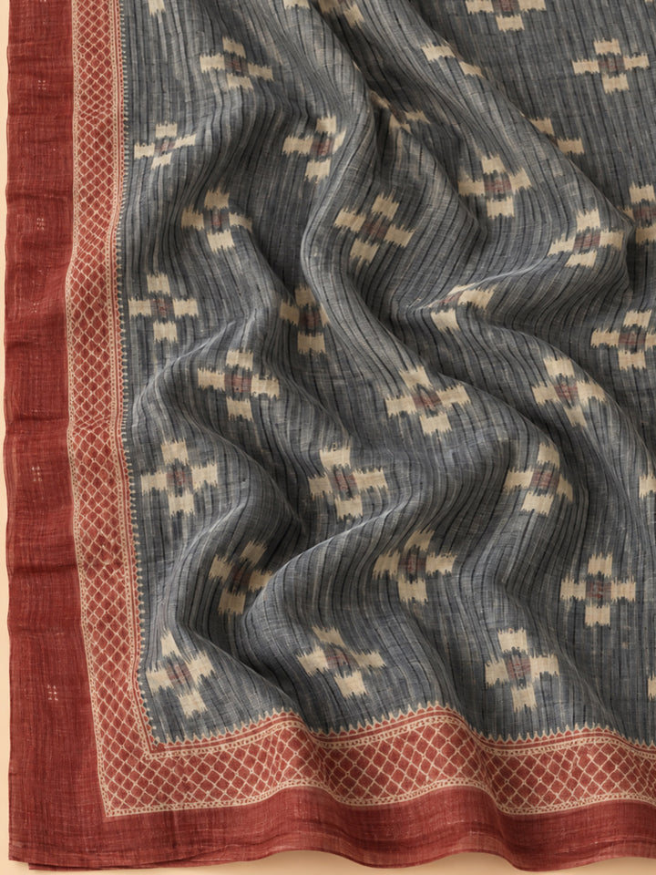 Maroon Chanderi Embroidered Unstitched Dress Material
