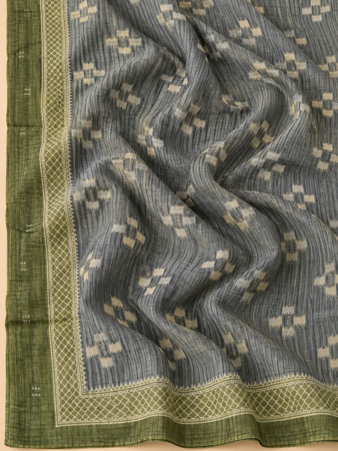 Mehndi Chanderi Embroidered Unstitched Dress Material