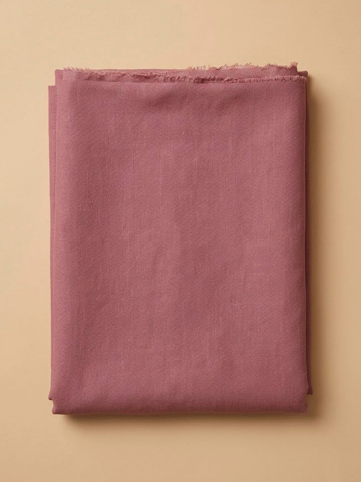Peach Linen Blend Printed Unstitched Dress Material