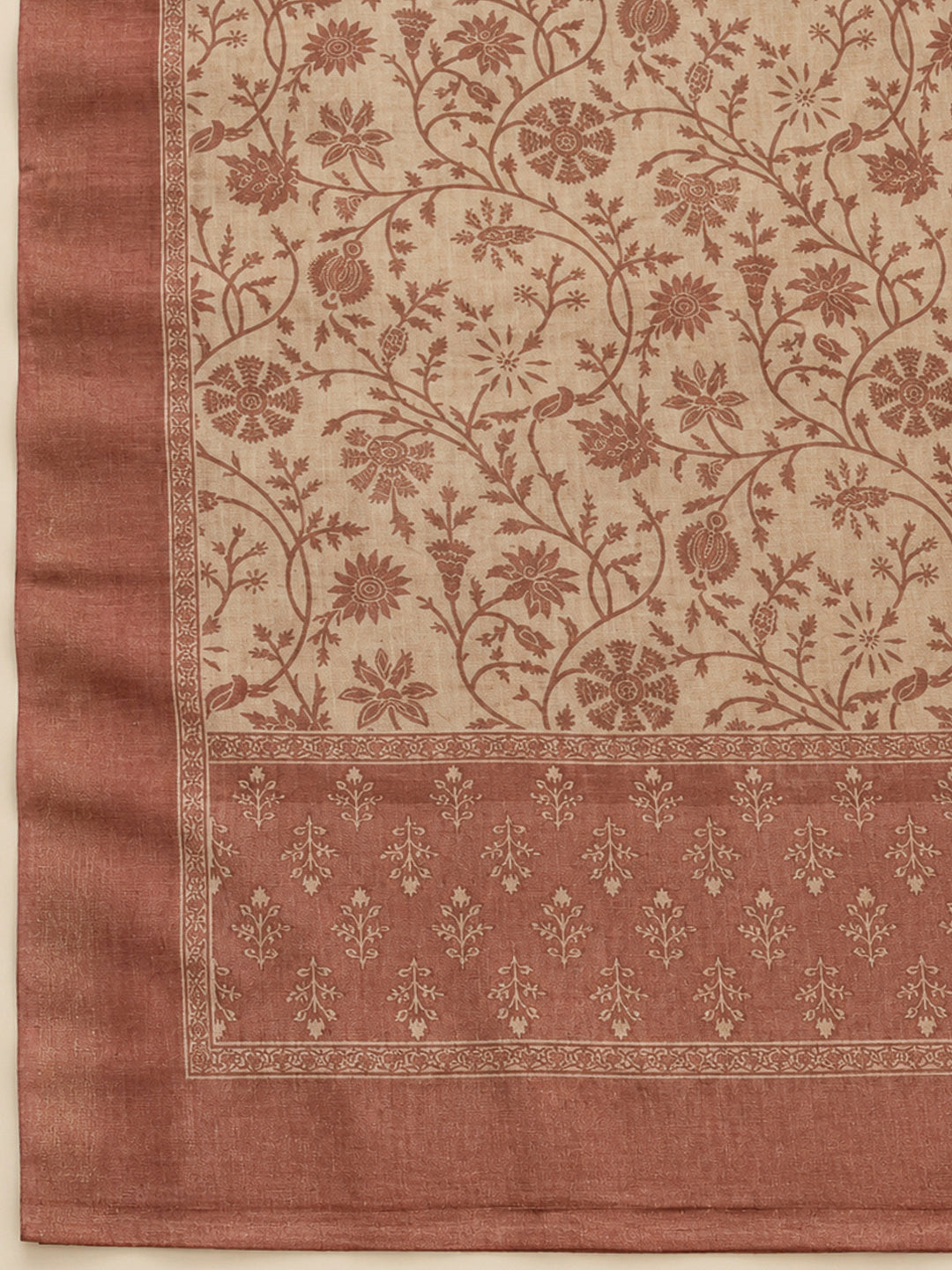 Dusty Pink Linen Blend Printed Unstitched Dress Material
