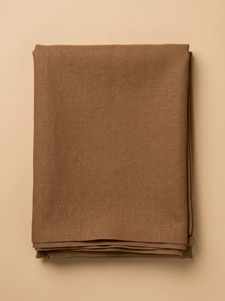 Beige Linen Blend Printed Unstitched Dress Material
