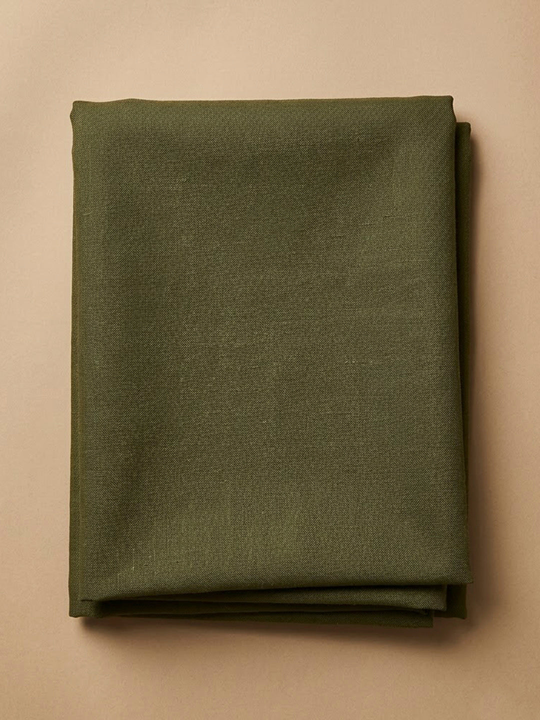 Green Linen Blend Printed Unstitched Dress Material