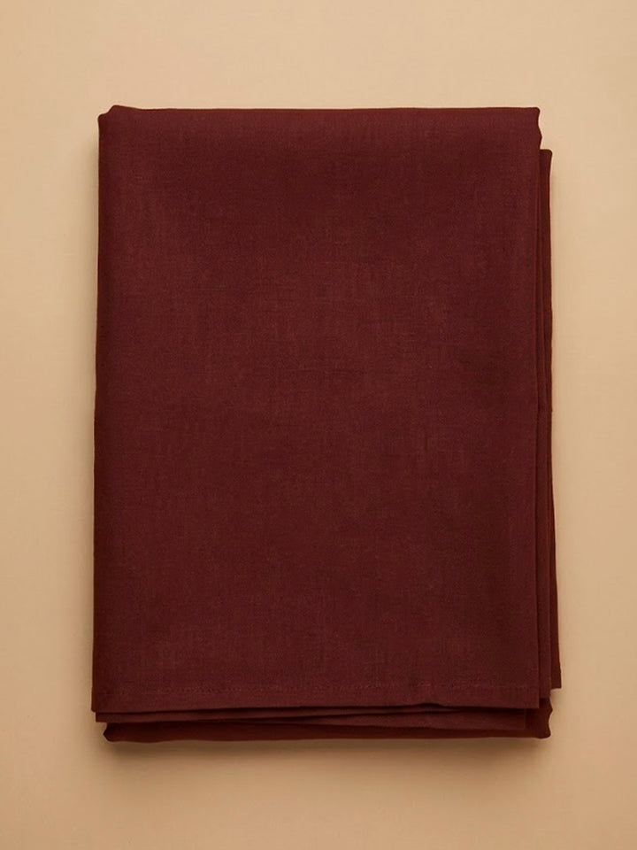 Maroon Linen Blend Printed Unstitched Dress Material