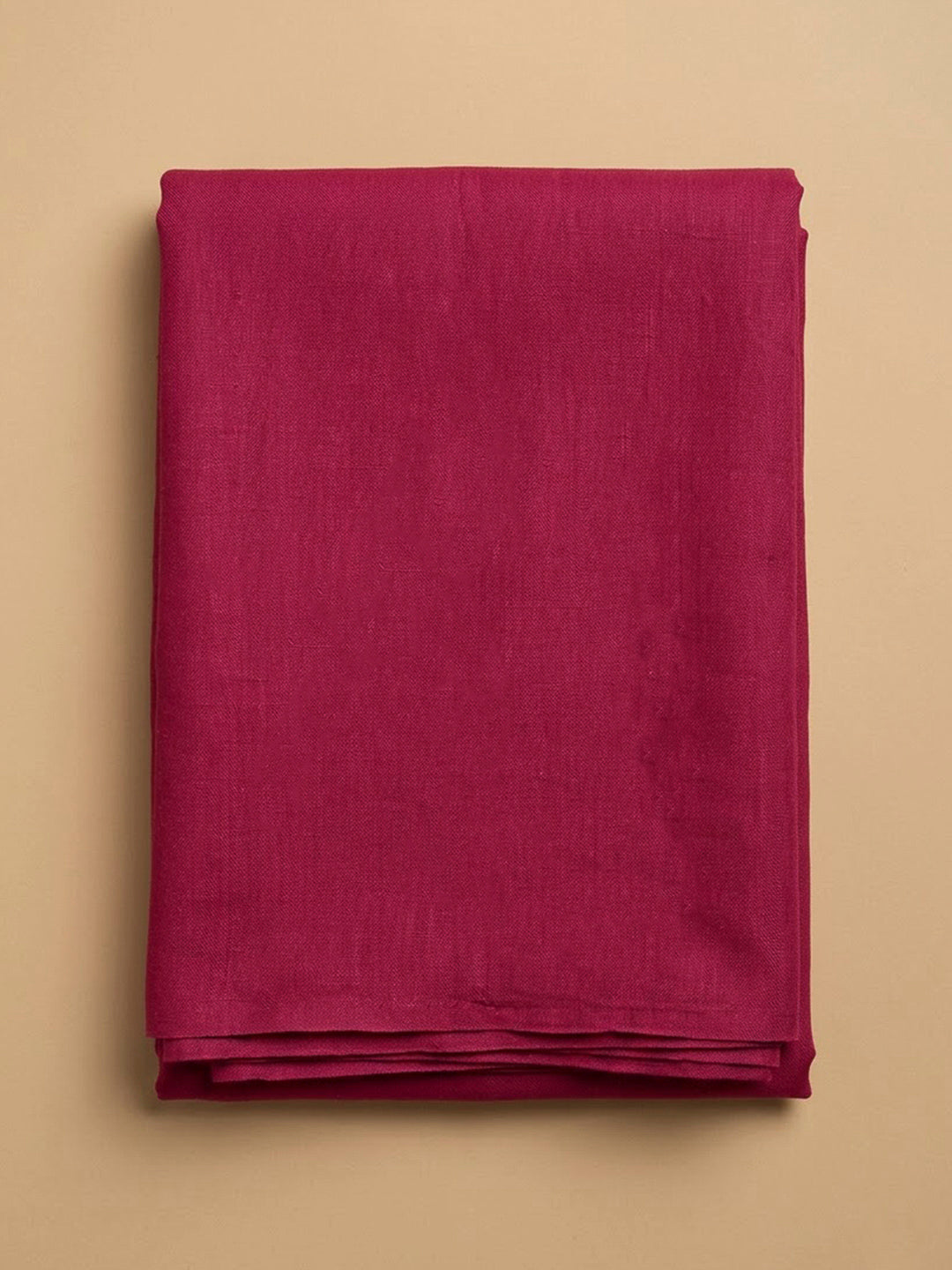 Hot Pink Linen Blend Printed Unstitched Dress Material