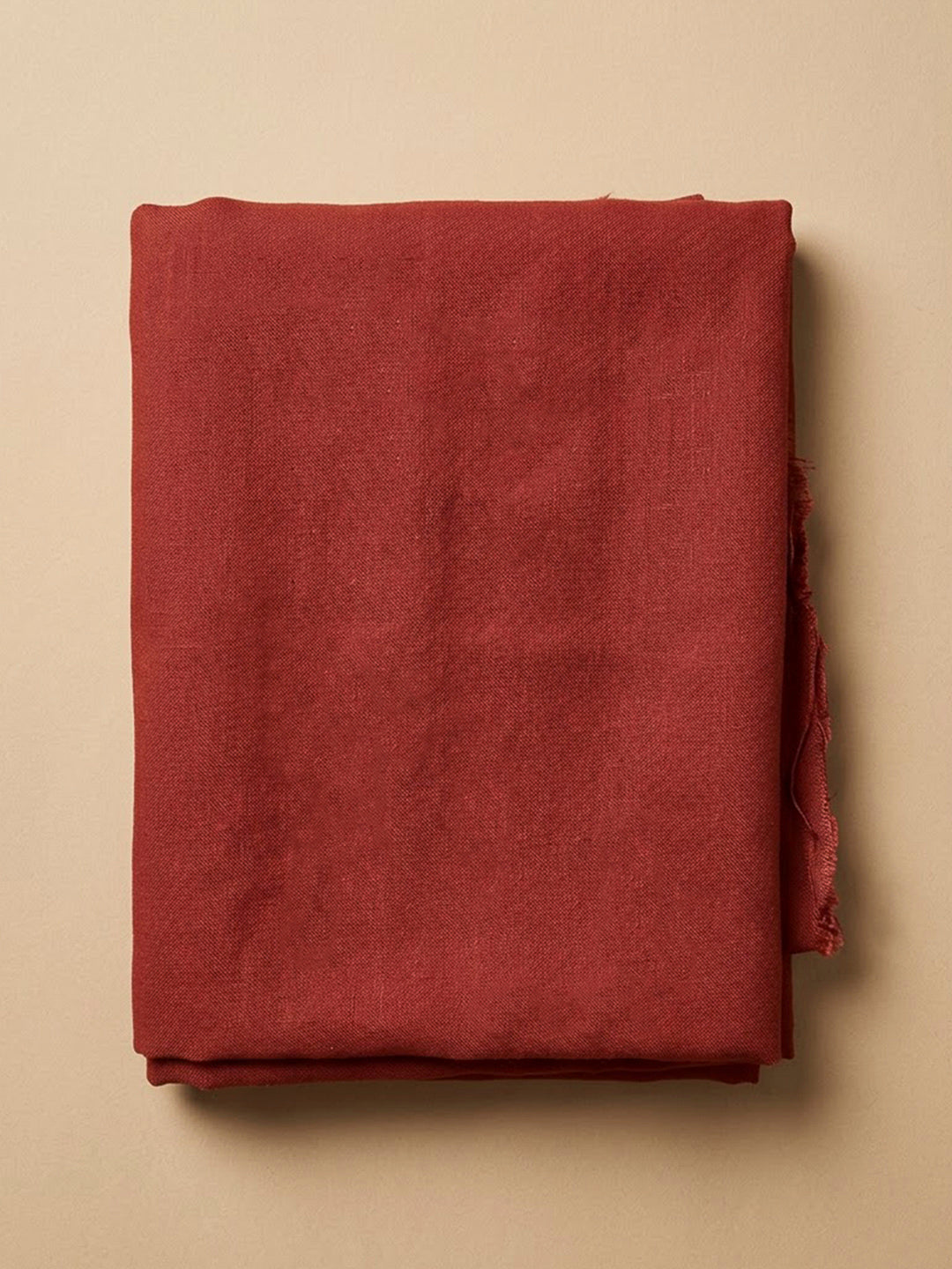 Red Linen Blend Printed Unstitched Dress Material