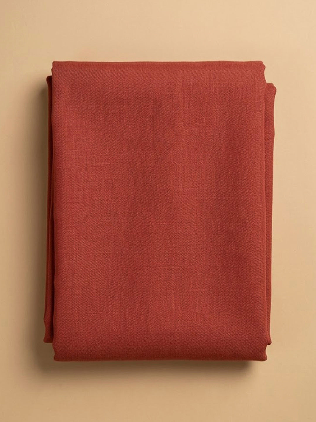 Red Linen Blend Printed Unstitched Dress Material