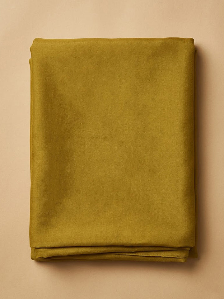 Mustard Organza Embroidered Unstitched Dress Material