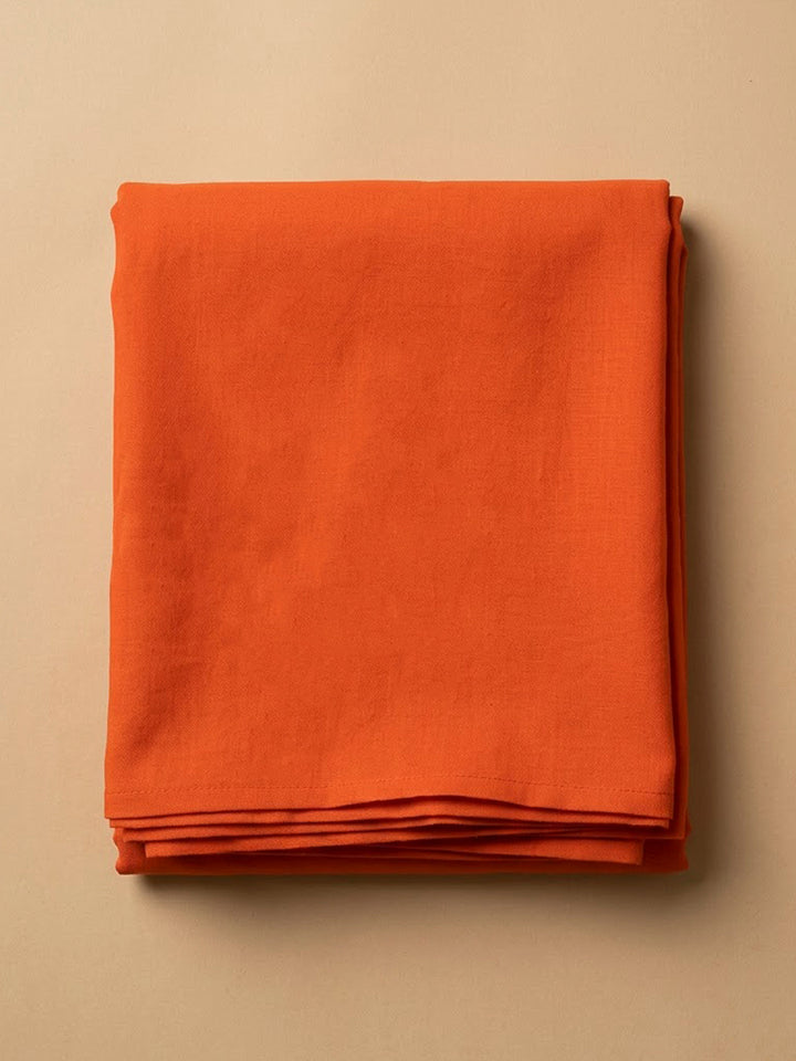 Orange Organza Embroidered Unstitched Dress Material