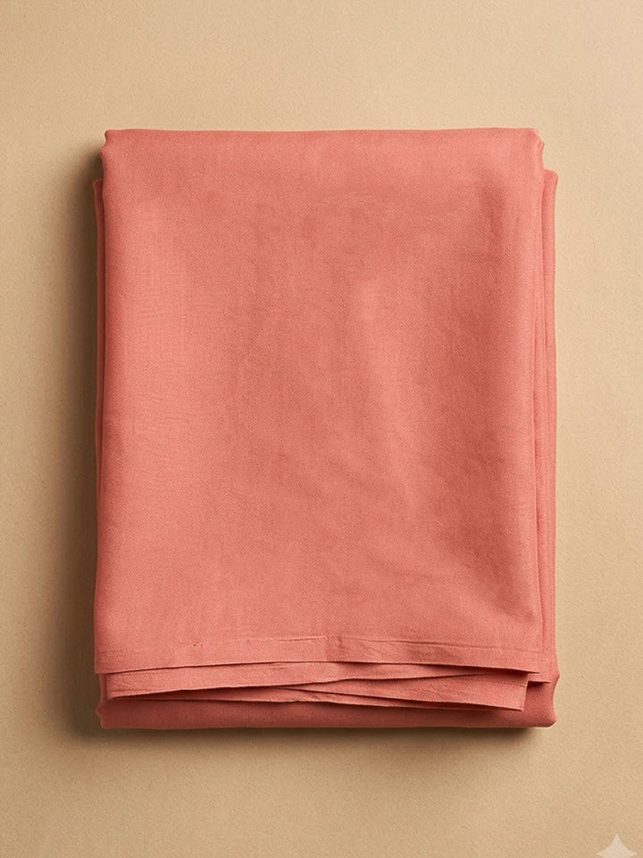 Peach Chanderi Embroidered Unstitched Dress Material
