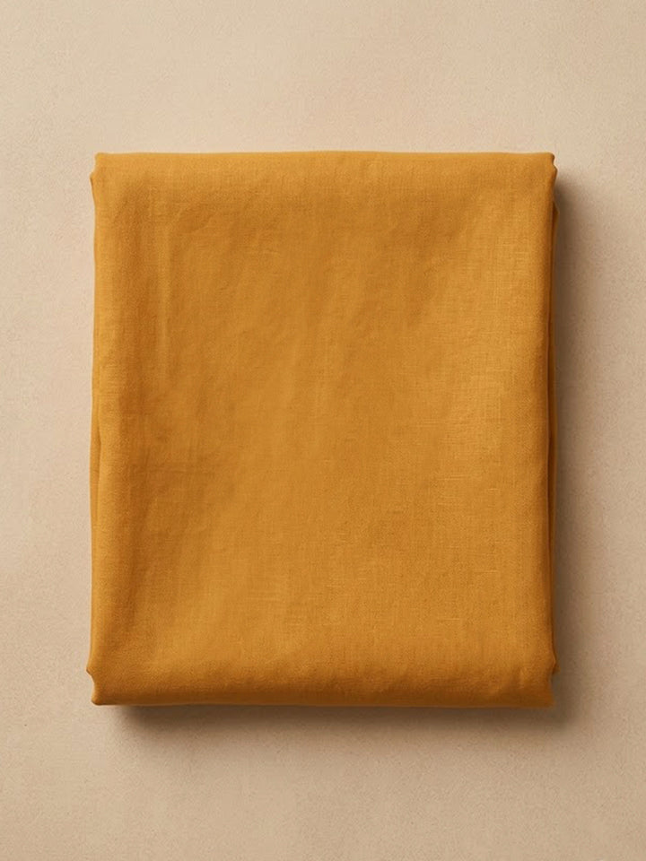 Mustard Organza Embroidered Unstitched Dress Material