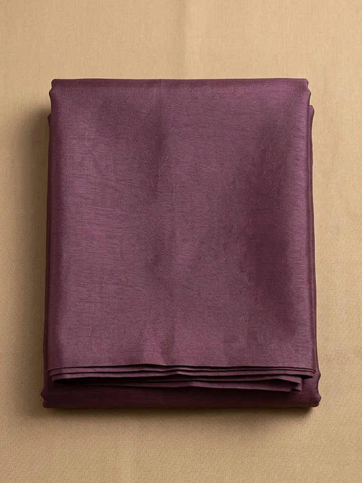 Purple Organza Embroidered Unstitched Dress Material