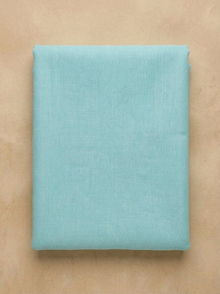 Sky Blue Chanderi Embroidered Unstitched Dress Material