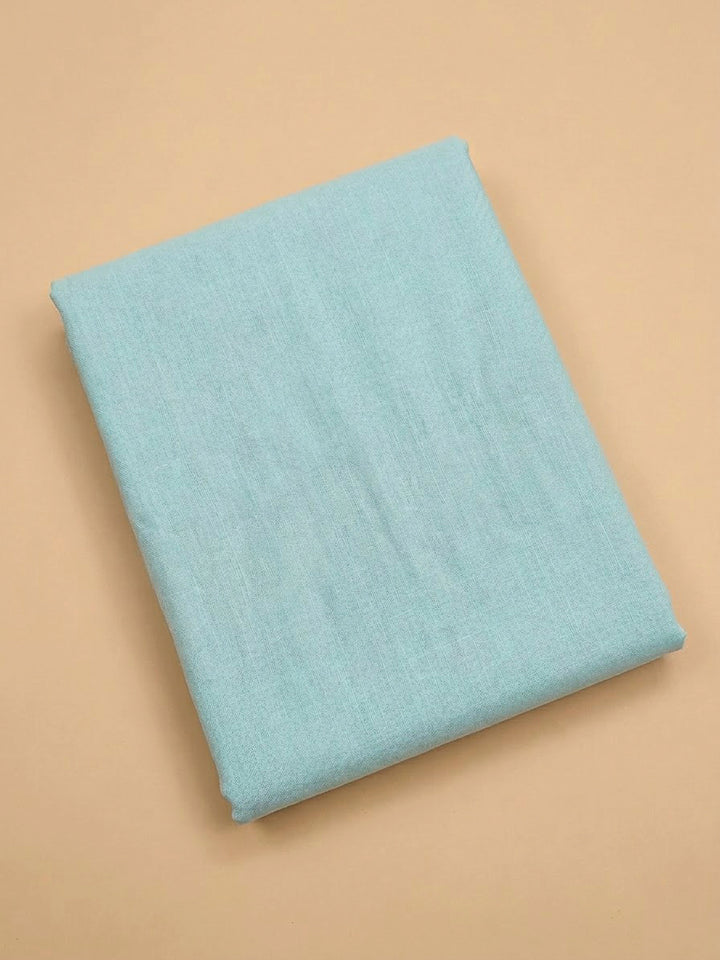 Sky Blue Chanderi Embroidered Unstitched Dress Material