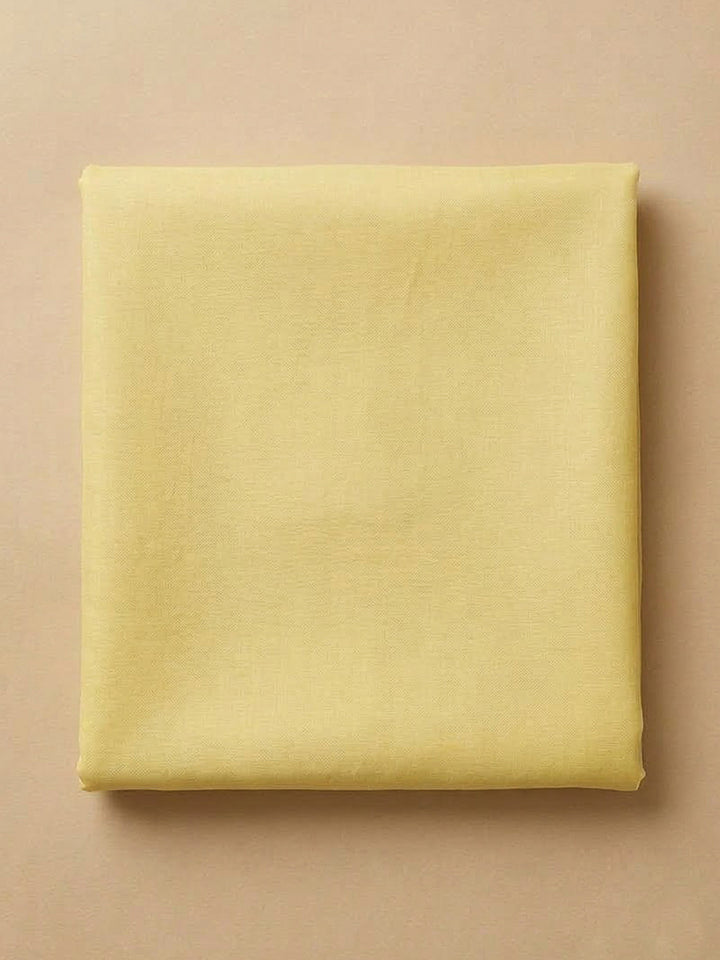 Yellow Chanderi Embroidered Unstitched Dress Material