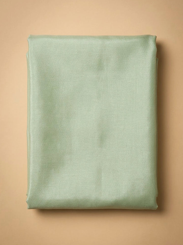 Pista Green Chanderi Embroidered Unstitched Dress Material