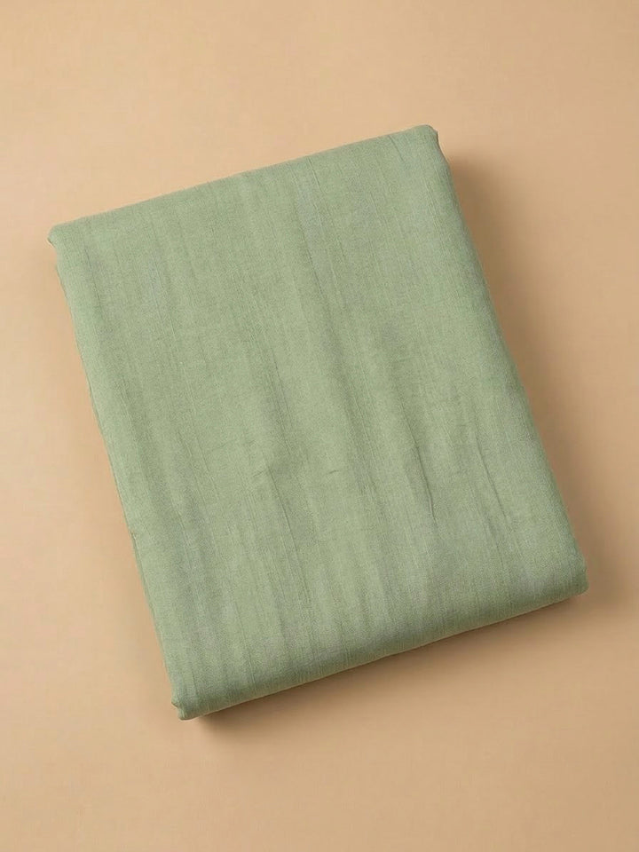 Pista Green Chanderi Embroidered Unstitched Dress Material