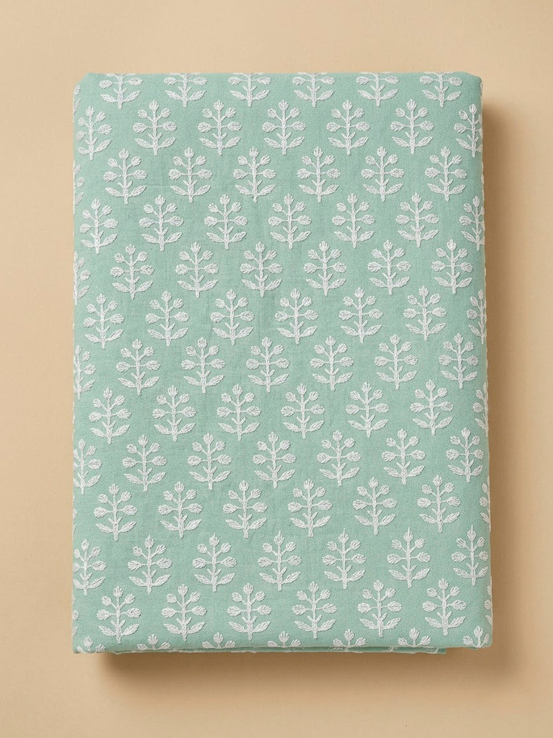 Sea Green Cotton Blend Printed Unstitched Dress Material
