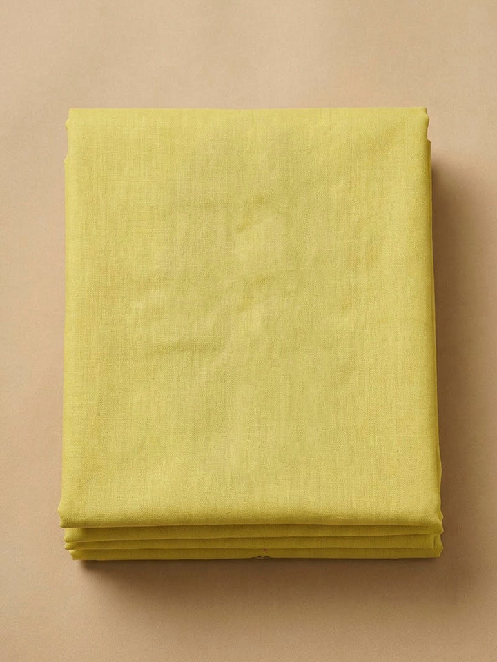 Yellow Chanderi Embroidered Unstitched Dress Material