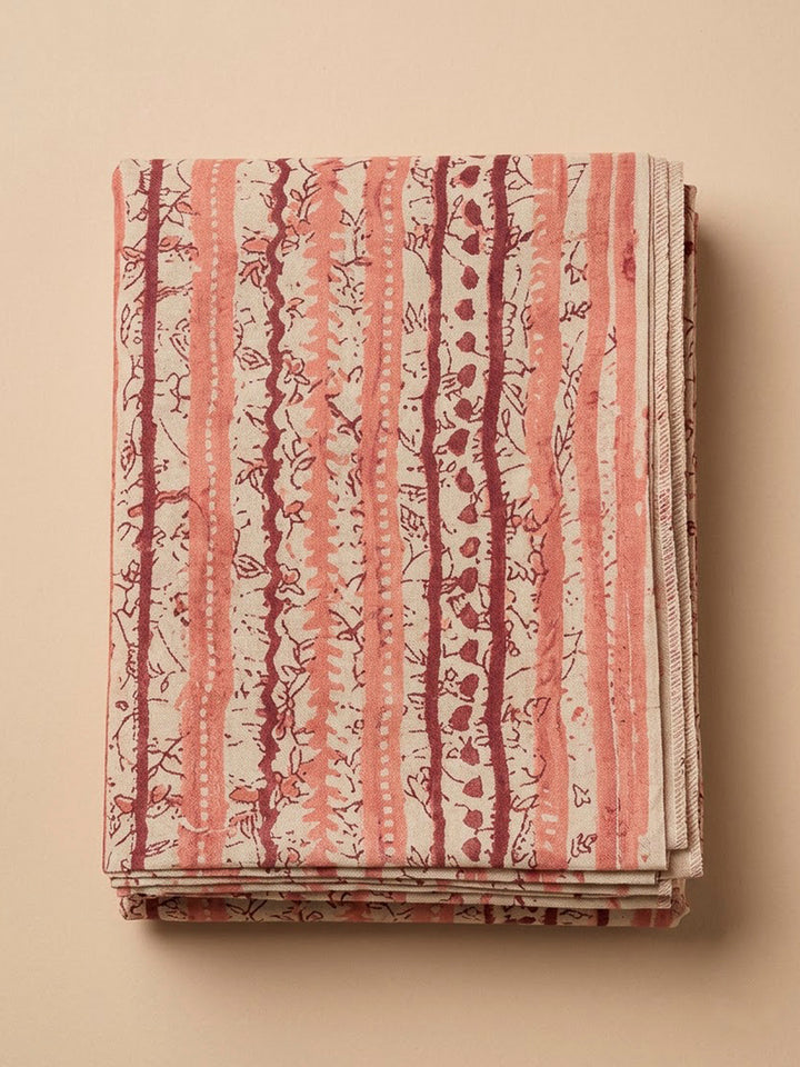 Peach Cotton Blend Printed Unstitched Dress Material