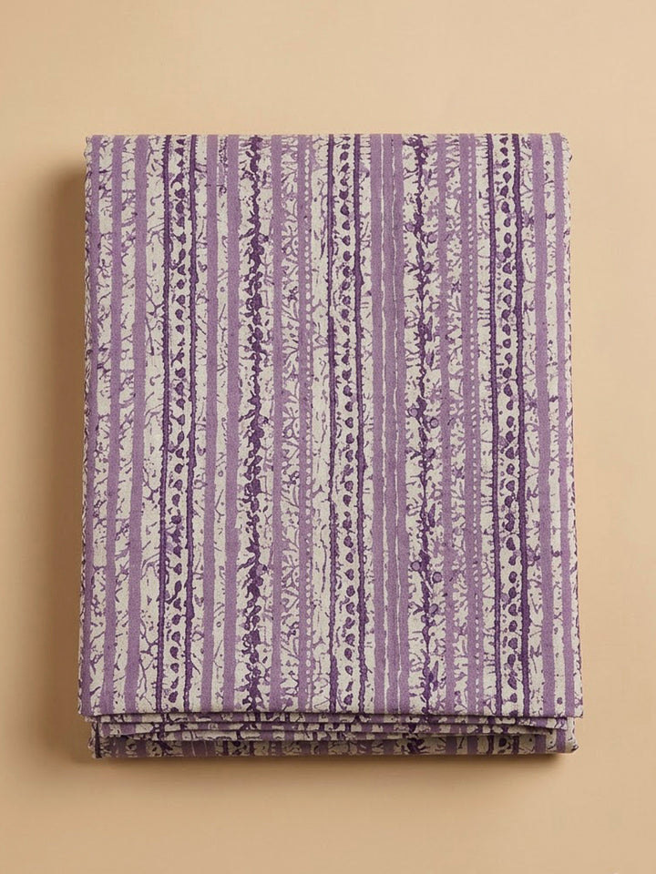 Purple Cotton Blend Printed Unstitched Dress Material