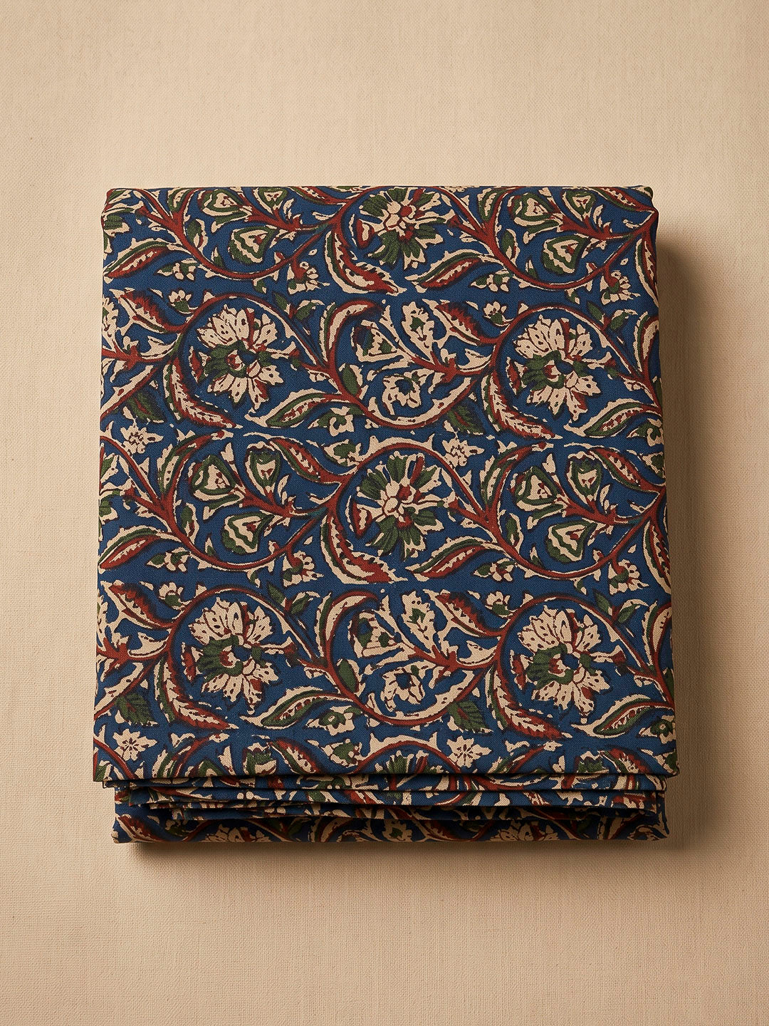 Blue Chanderi Printed Unstitched Dress Material