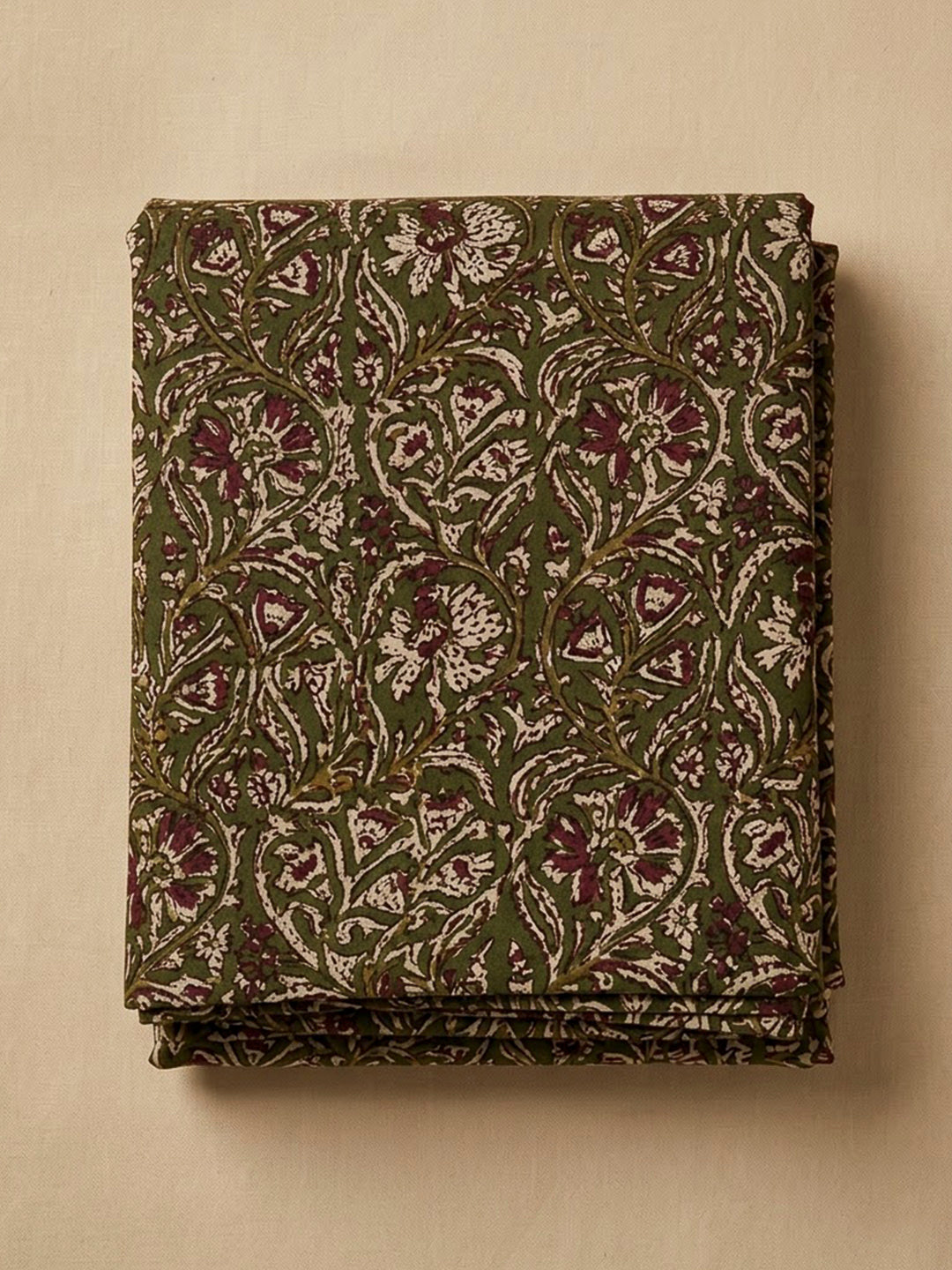 Mehndi Chanderi Printed Unstitched Dress Material