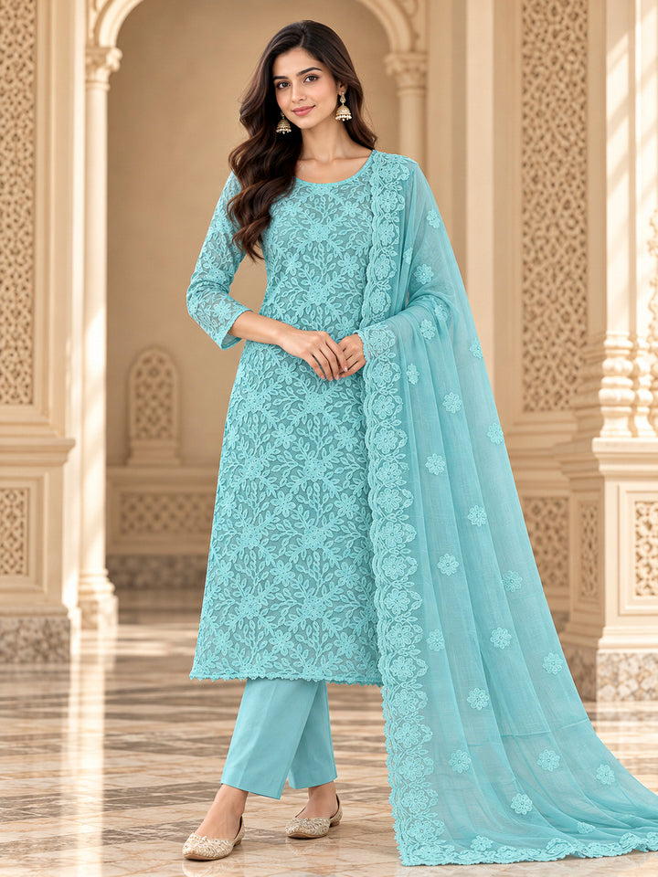 Firozee Chanderi Woven Design Unstitched Dress Material