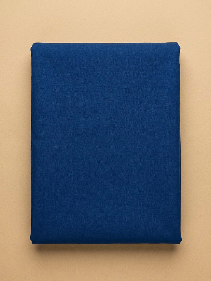 Indigo Cotton Blend Embroidered Unstitched Dress Material