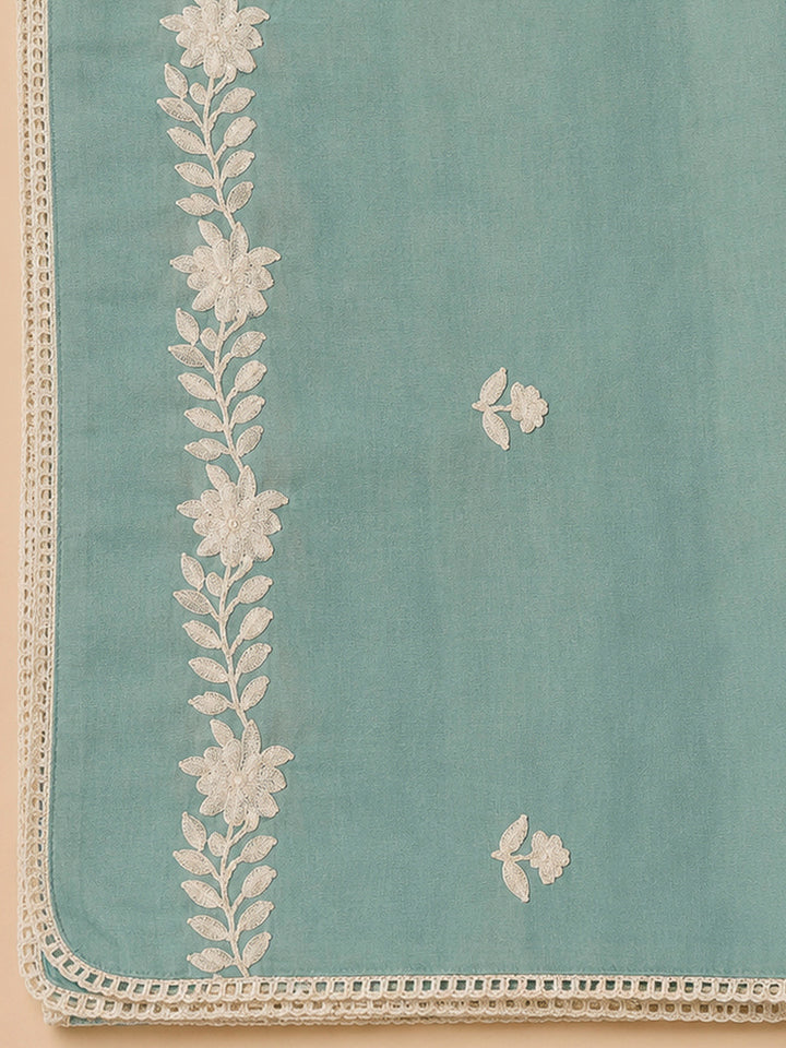 Firozee Chanderi Embroidered Unstitched Dress Material