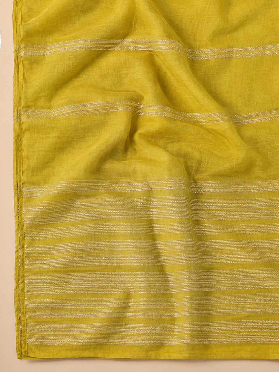 Yellow Chanderi Embroidered Unstitched Dress Material