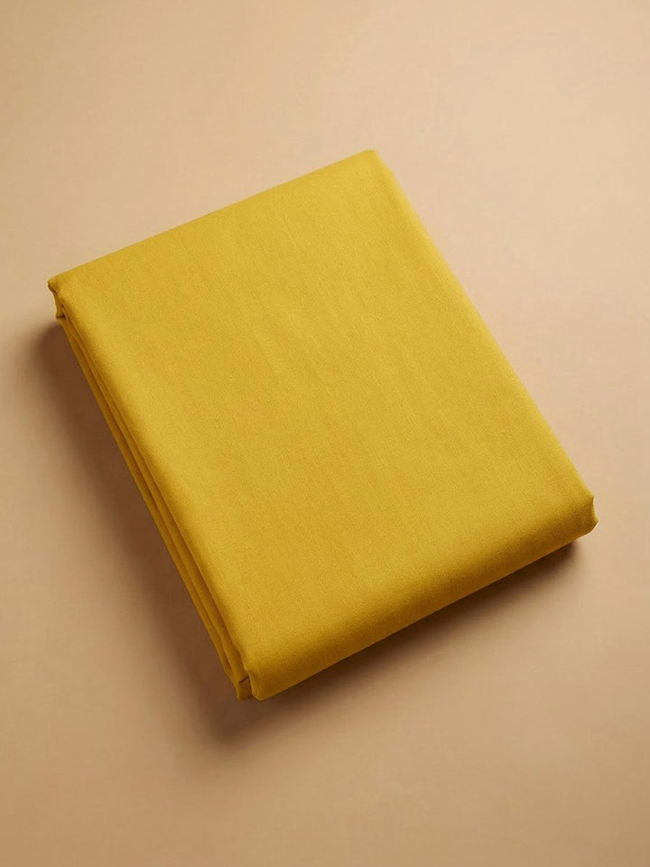 Yellow Chanderi Embroidered Unstitched Dress Material