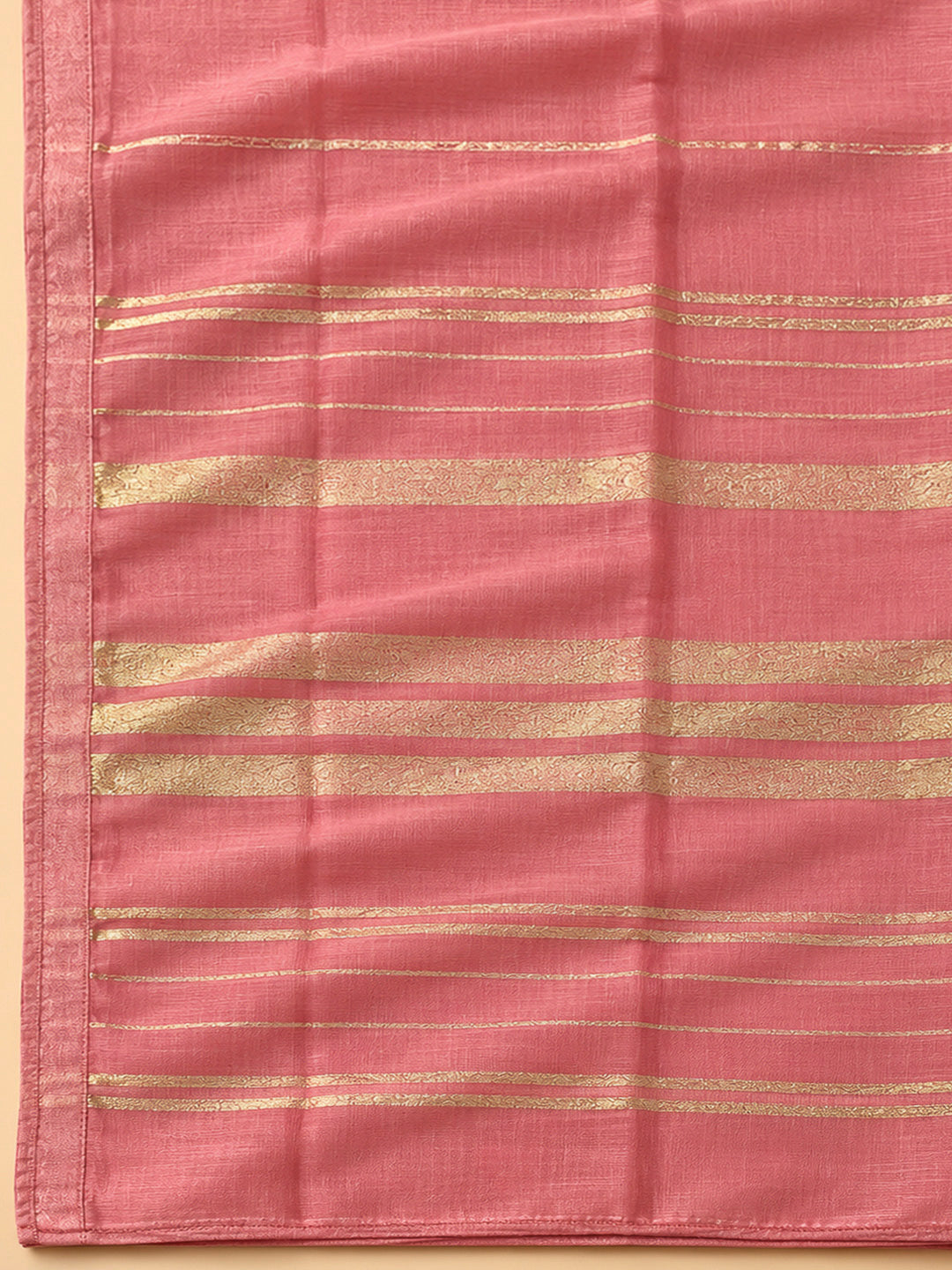 Peach Chanderi Embroidered Unstitched Dress Material
